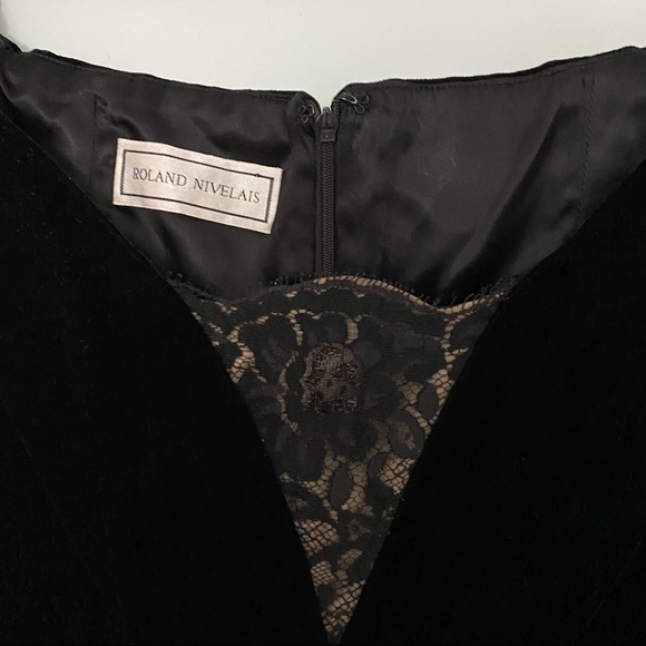 Roland Nivelais Velvet and Lace Formal Dress - Picture 5 of 6